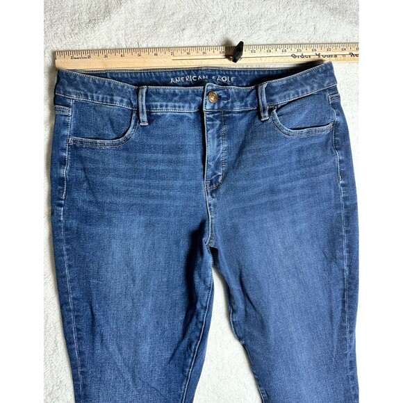 American Eagle Blue Jeggings Sz 16 Denim Stretch - Picture 10 of 13